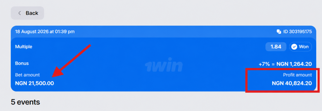 18th August 2026 Profit - invested ticket
